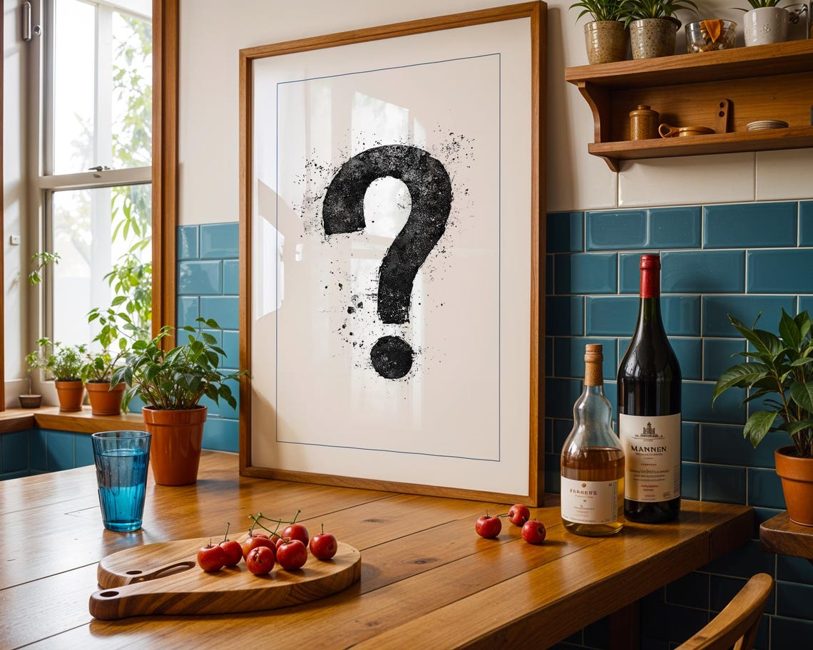 Question Mark Art, Distressed Minimalist Typography - Image 6