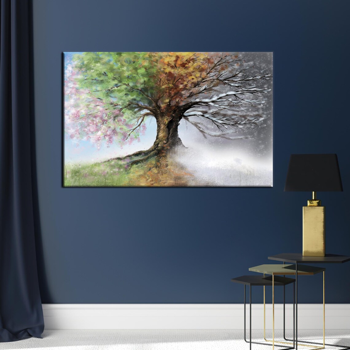 Winter Tree Wall Art Print, Four Seasons Decor