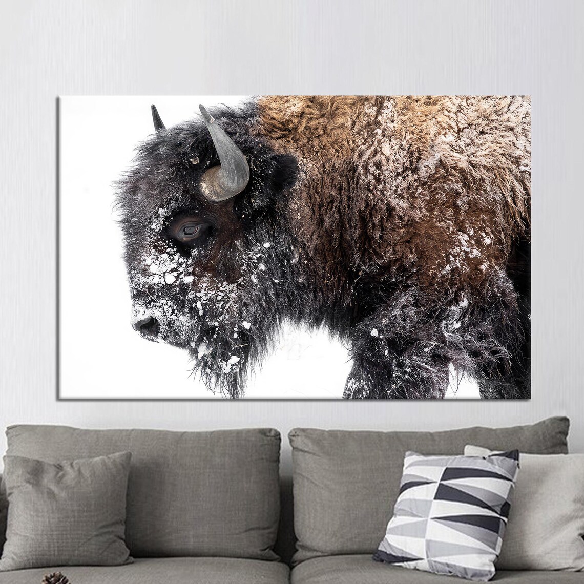Winter Buffalo Art Print, Animal Lover Decor
