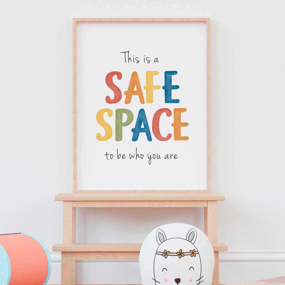 Safe Space To Be Who You Are Rainbow Lettering Classroom Wall Poster - Image 7