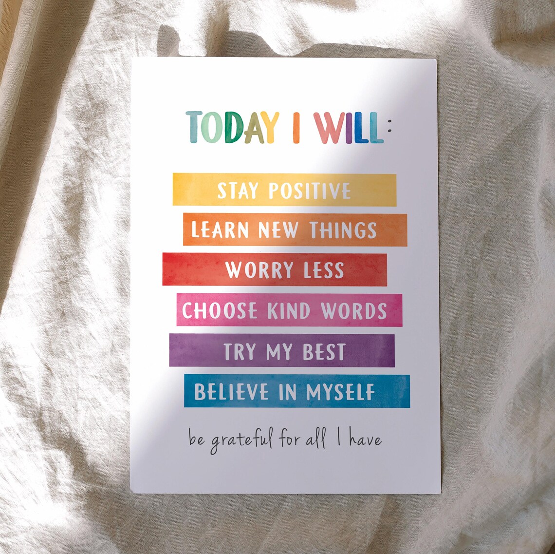 Today I Will Poster, Therapy Office Wall Decor - Image 4