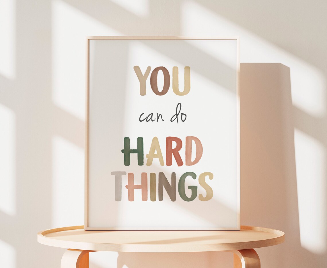 You Can Do Hard Things Affirmation Classroom Decor Art Print - Image 8