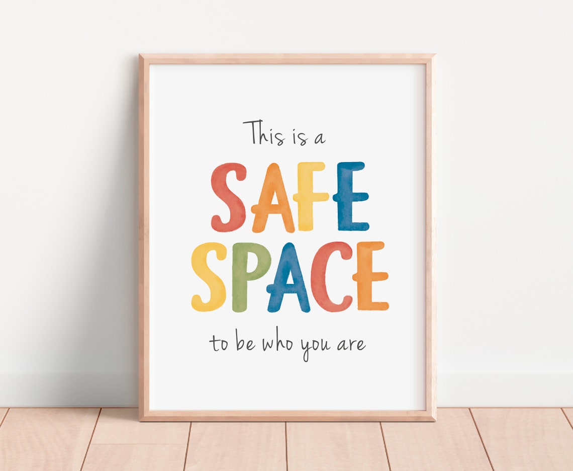 Safe Space To Be Who You Are Rainbow Lettering Classroom Wall Poster - Image 6