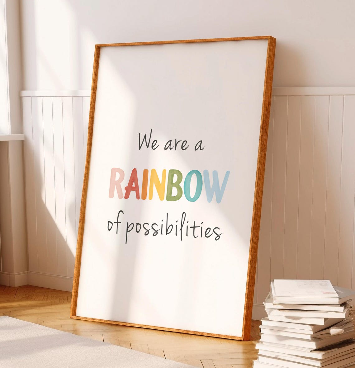 We Are A Rainbow Of Possibilities Watercolor Quote Classroom Poster - Image 5