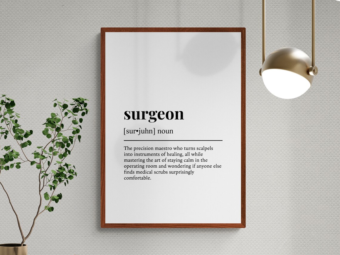 Surgeon Funny Definition Job Gift Art Print - Image 3