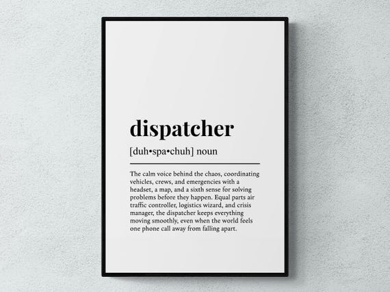 Dispatcher Funny Definition Job Work Gift Wall Art Print