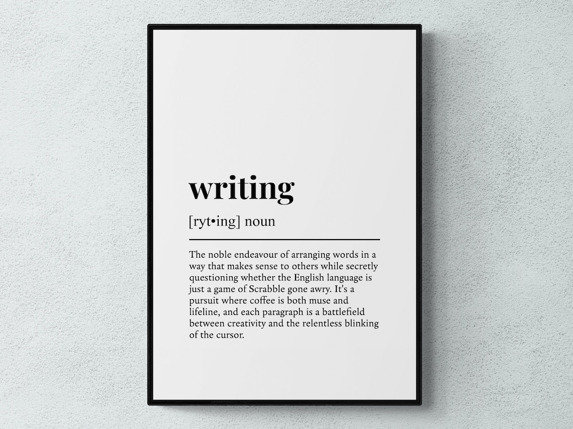 Writing Funny Definition Hobby Gift Wall Art Print