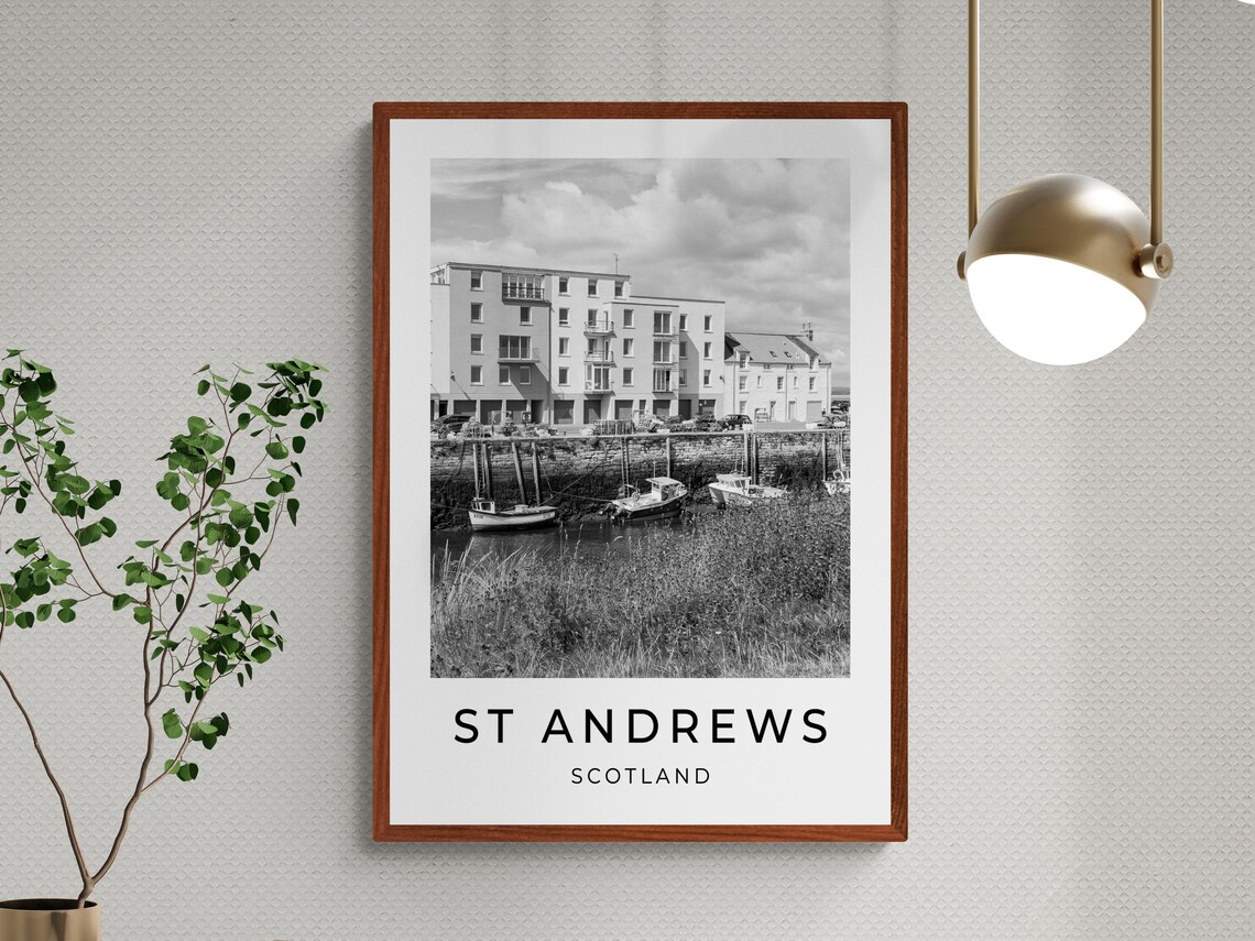 St Andrews Travel Poster, Scotland Monochrome - Image 3