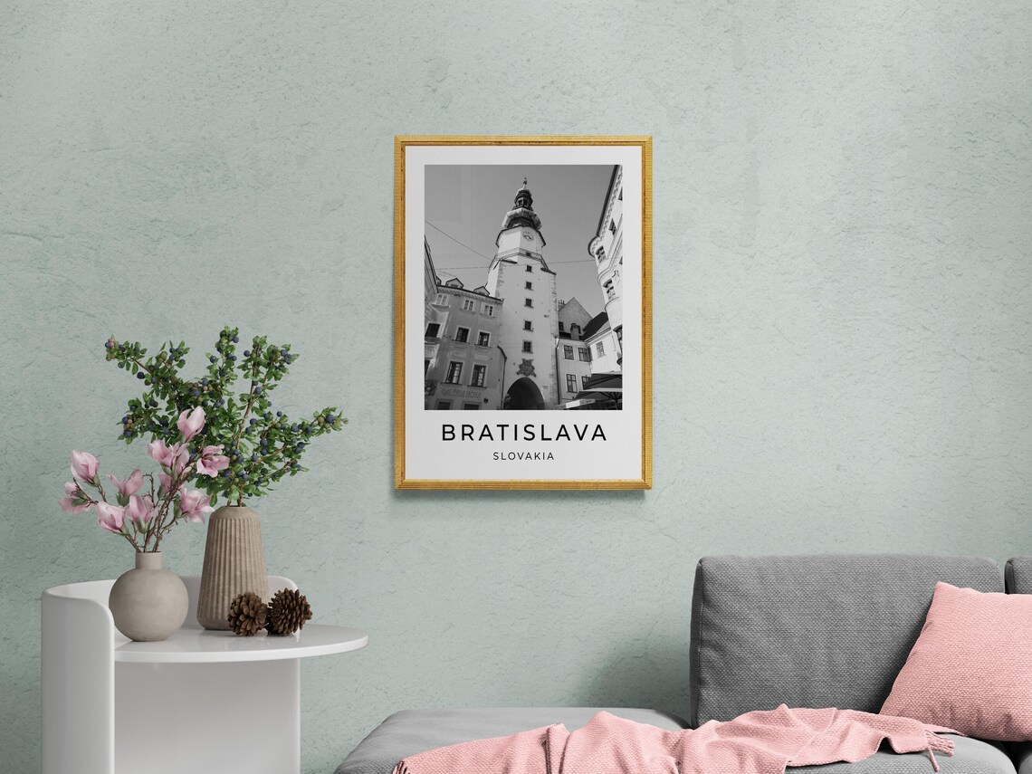 Bratislava Black And White Travel Poster Print - Image 2