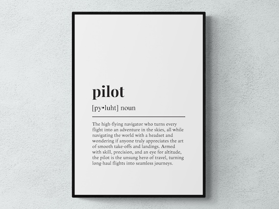 Pilot Funny Definition Art Print for Office Humor