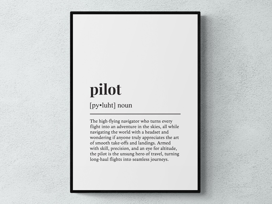 Pilot Funny Definition Art Print for Office Humor