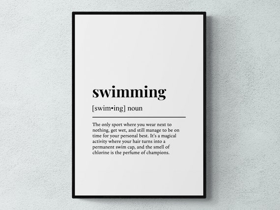 Swimming Funny Definition, Humorous Sports Art Print