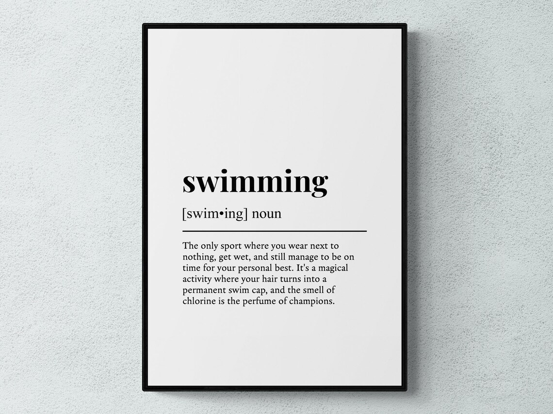 Swimming Funny Definition, Humorous Sports Art Print