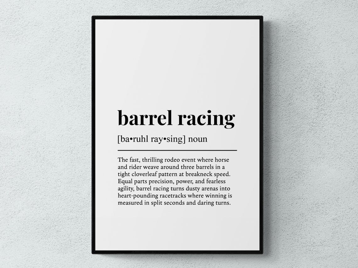 Barrel Racing Funny Dictionary Definition Minimalist Rodeo Poster