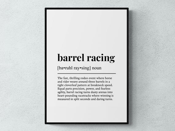 Barrel Racing Funny Definition Sport Gift Wall Art Print