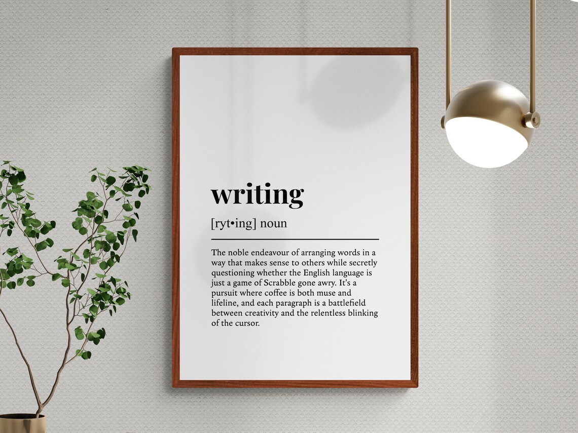 Writing Funny Definition Wall Art Print, Hobby Humor - Image 3