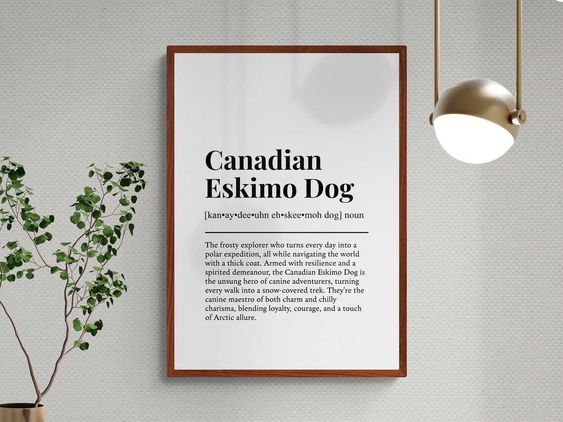 Canadian Eskimo Dog Funny Definition Art Print - Image 3