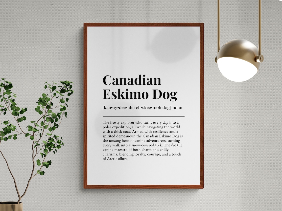 Canadian Eskimo Dog Funny Definition Wall Art - Image 3