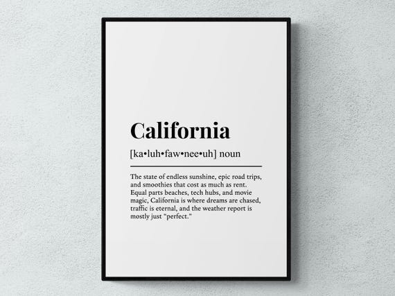 Funny Definition Place America Gift Wall Art Print