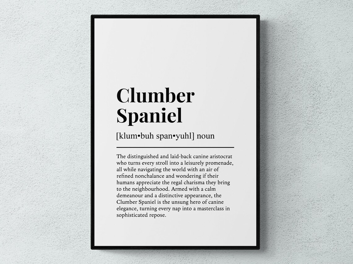 Clumber Spaniel Funny Definition Art Print
