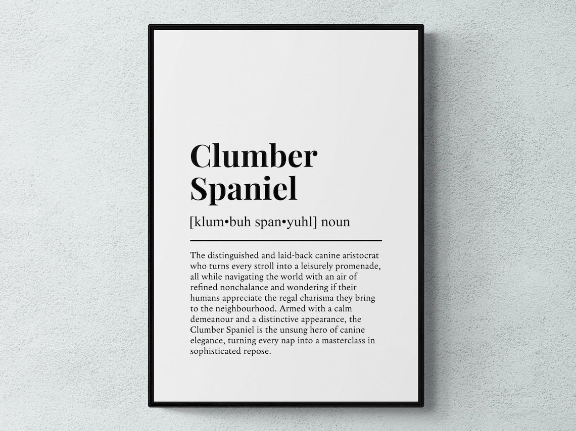 Clumber Spaniel Funny Definition Dog Art Print