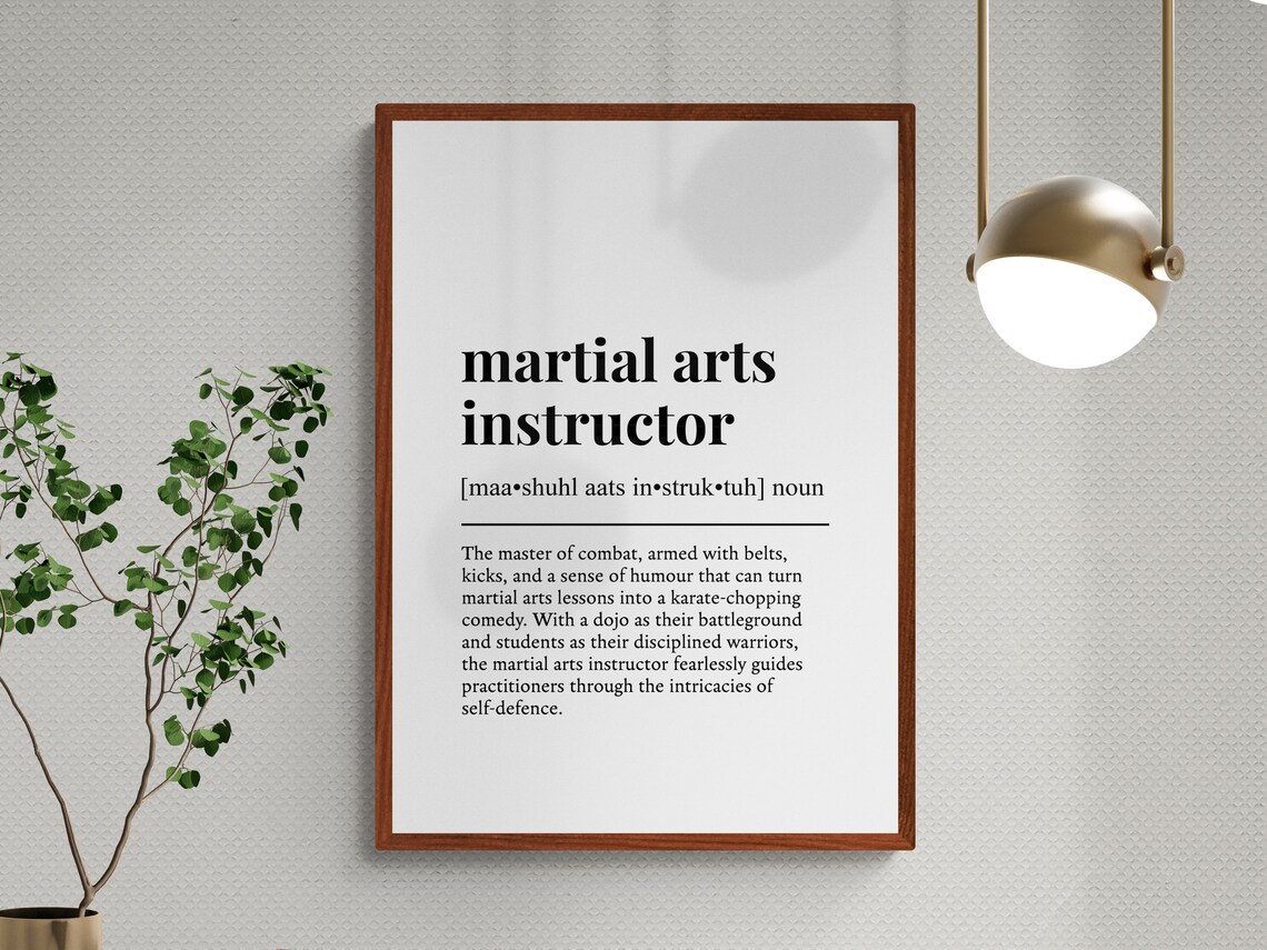 Martial Arts Instructor Funny Definition Job Work Gift Wall Art Print - Image 3