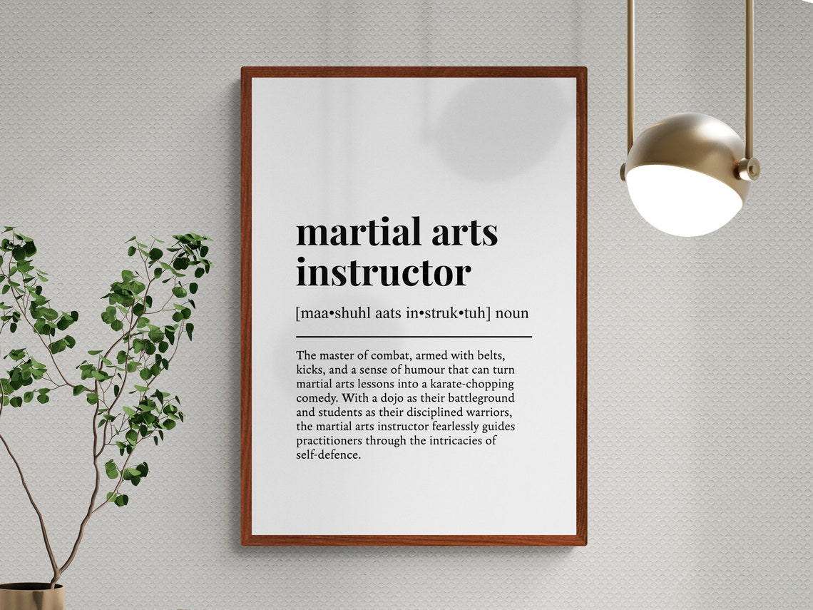 Martial Arts Instructor Funny Dictionary Definition Typography Print - Image 3