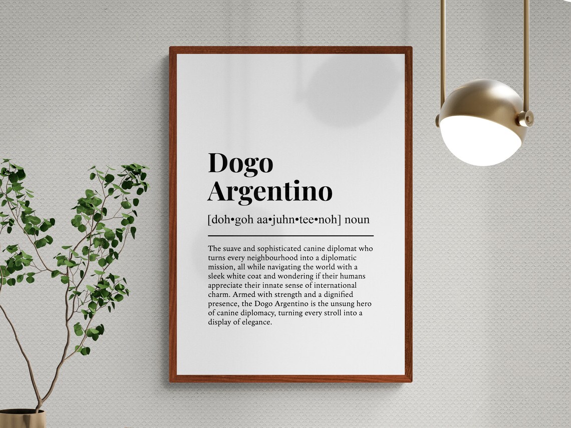 Dogo Argentino Funny Definition Art Print - Image 3