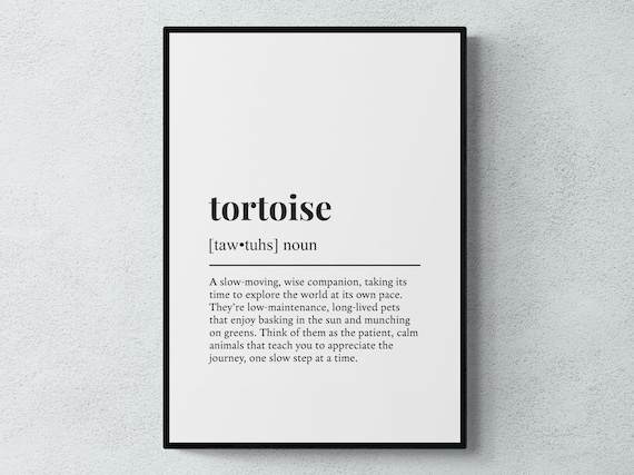 Tortoise Funny Definition, Humorous Pet Art Print