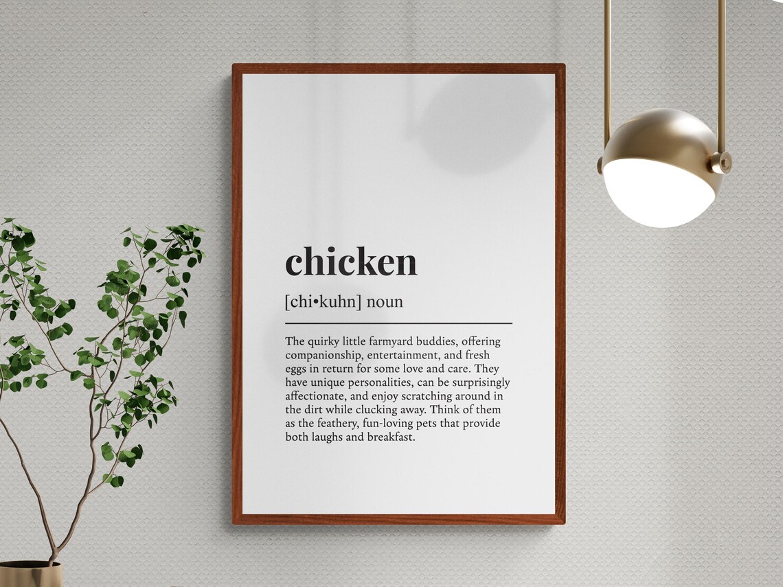 Chicken Funny Definition Pet Gift Poster - Image 3