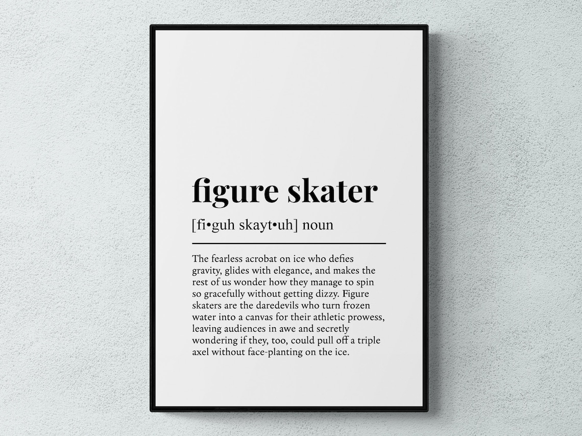 Figure Skater Funny Definition Sport Gift Wall Art Print