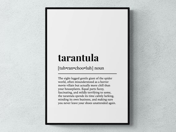 Tarantula Funny Definition Gift Wall Art Print