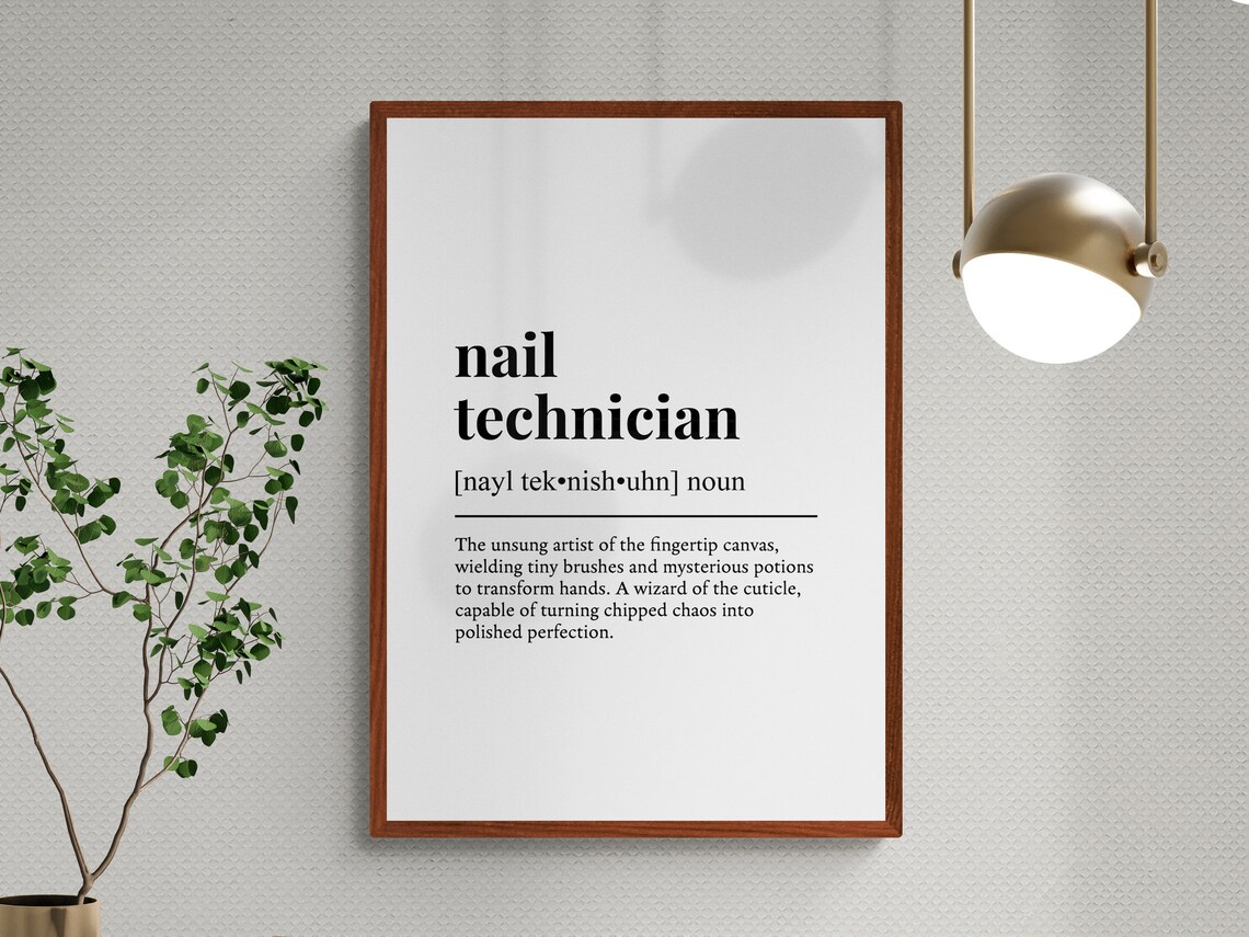 Nail Technician Funny Definition Gift Art Print - Image 3