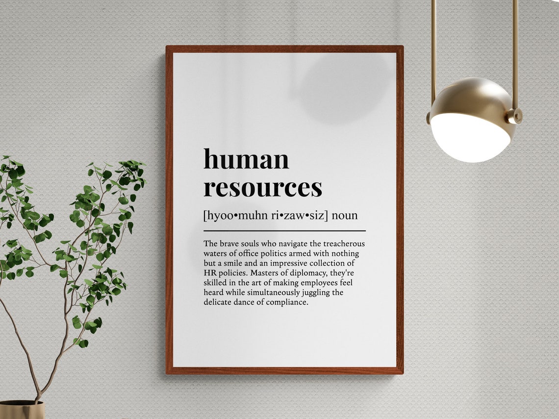 Human Resources Funny Definition Minimalist Dictionary Word Art Poster - Image 3