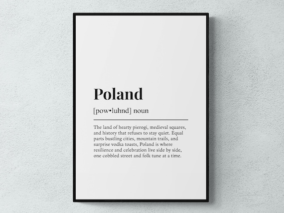 Poland Funny Definition Typography Humor Gift Minimalist Print