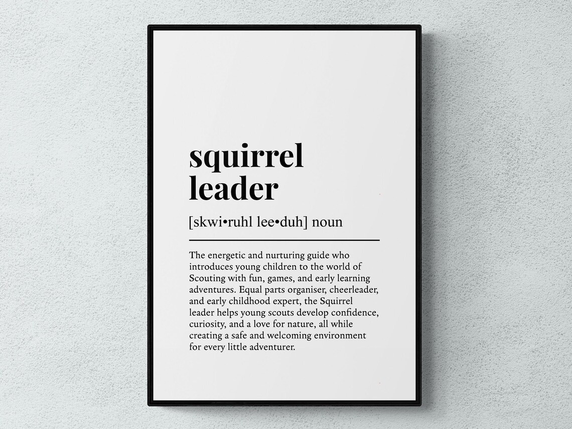 Squirrel Leader Funny Definition Poster Print