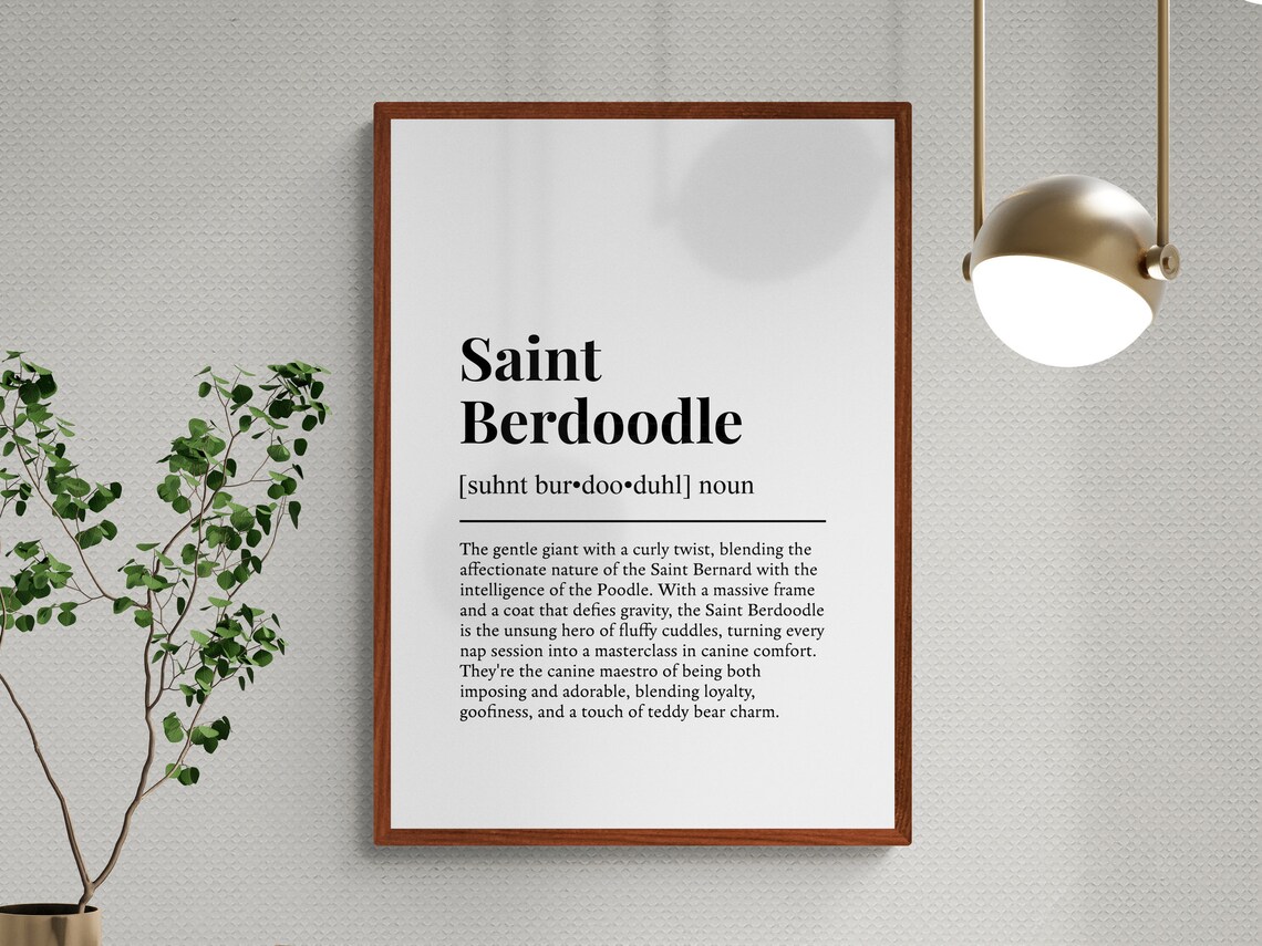 Saint Berdoodle Funny Definition Art Print - Image 3
