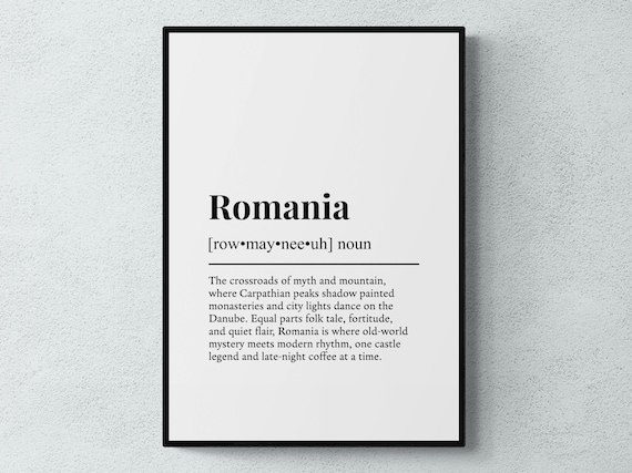 Romania Funny Definition Europe Gift Wall Art Print