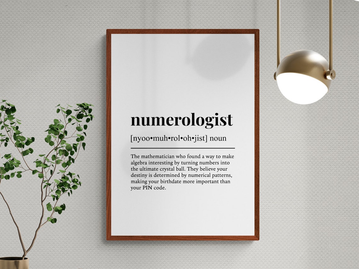 Numerologist Funny Definition Dictionary Typography Minimalist Poster - Image 3