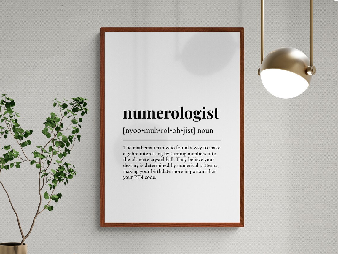 Numerologist Funny Definition Spiritual Job Gift Wall Art Print - Image 3