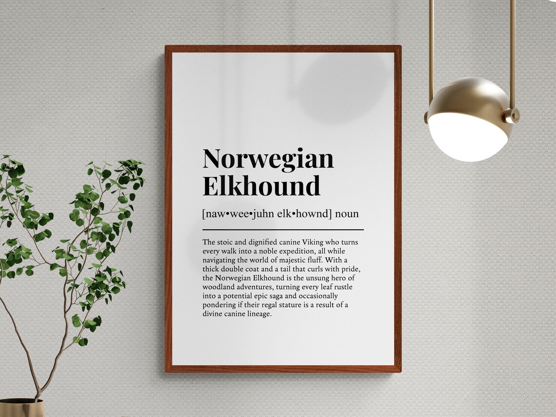 Norwegian Elkhound Funny Definition Art Print - Image 3