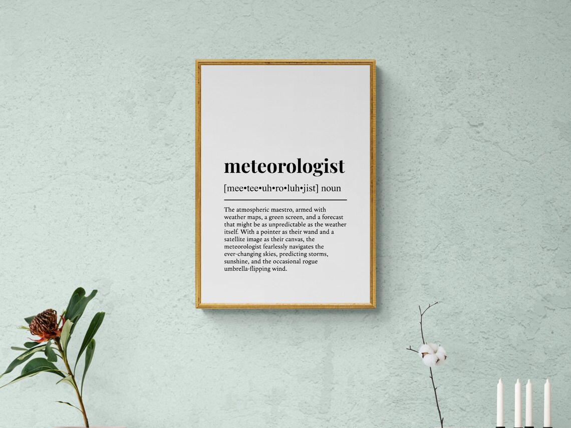 Meteorologist Funny Definition Job Work Gift Wall Art Print - Image 2