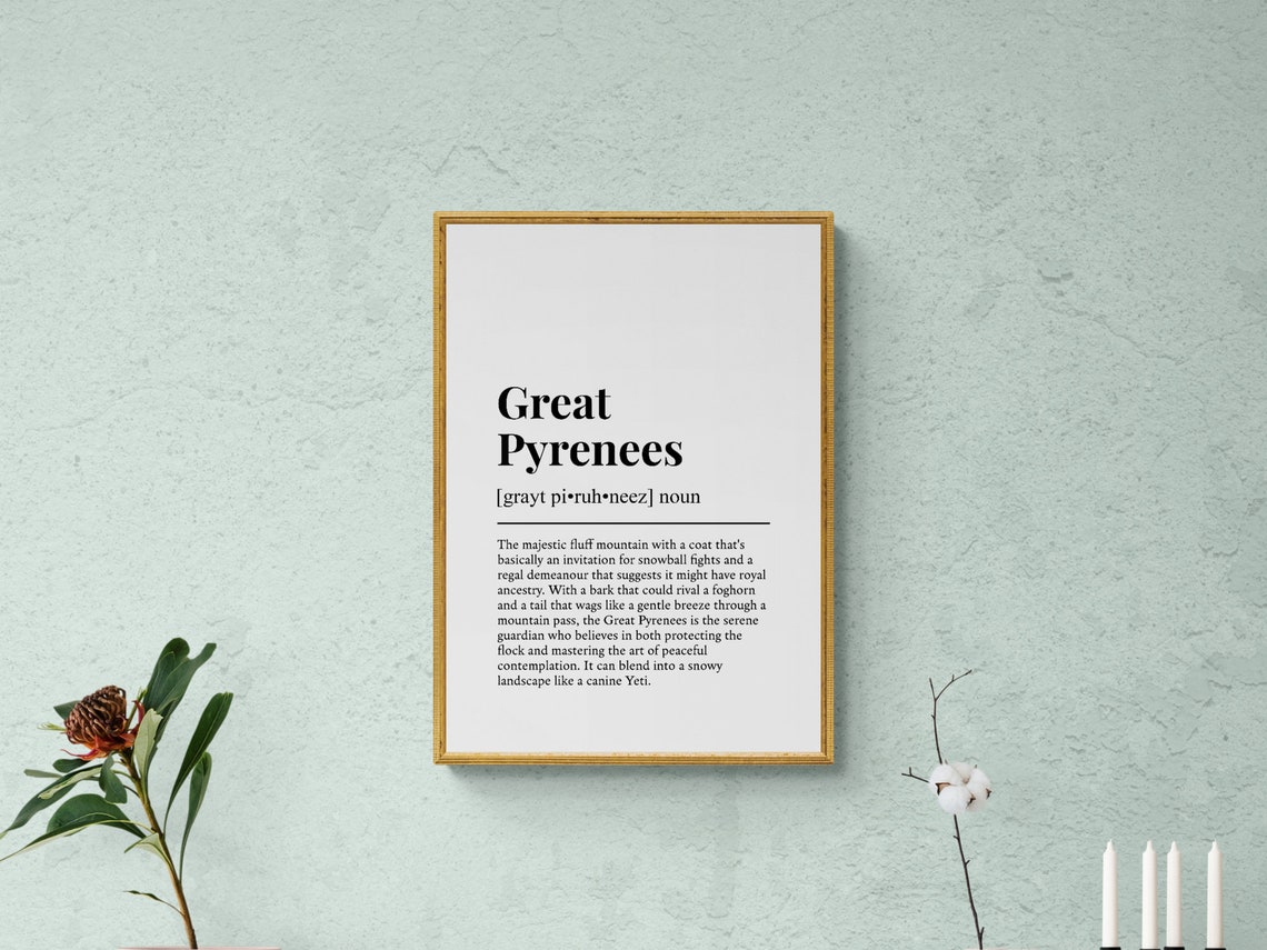 Great Pyrenees Funny Definition Minimalist Dictionary Word Art Poster - Image 2