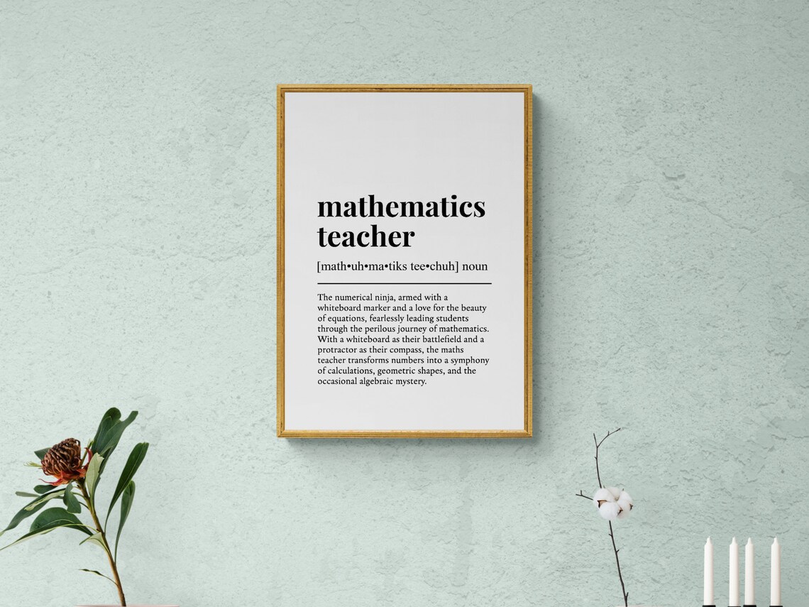 Mathematics Teacher Funny Definition Art Print - Image 2