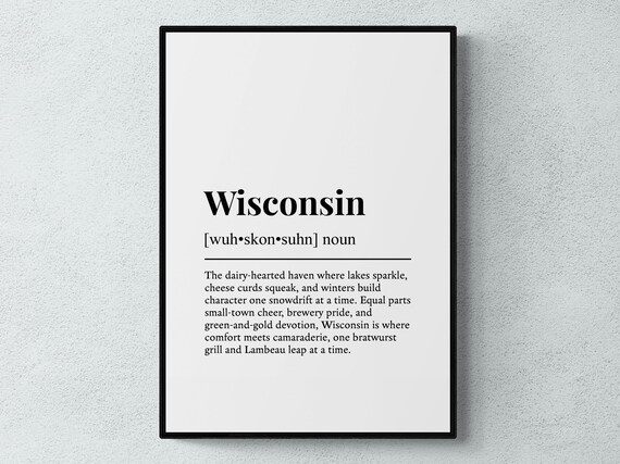 Wisconsin Funny Dictionary Definition Dairy State Humor Poster