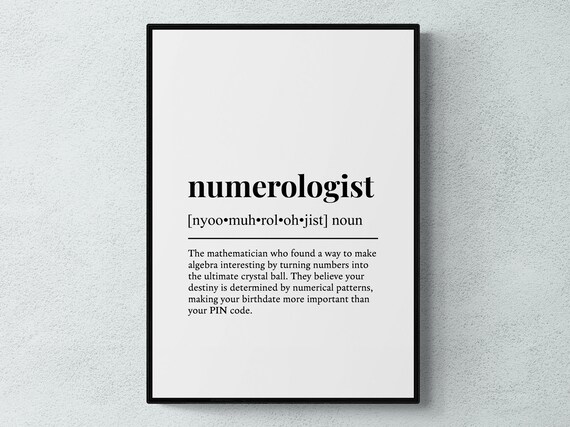 Numerologist Funny Definition Spiritual Job Gift Wall Art Print