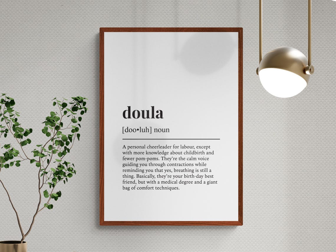 Doula Funny Definition Birth Support Humor Typography Poster - Image 3