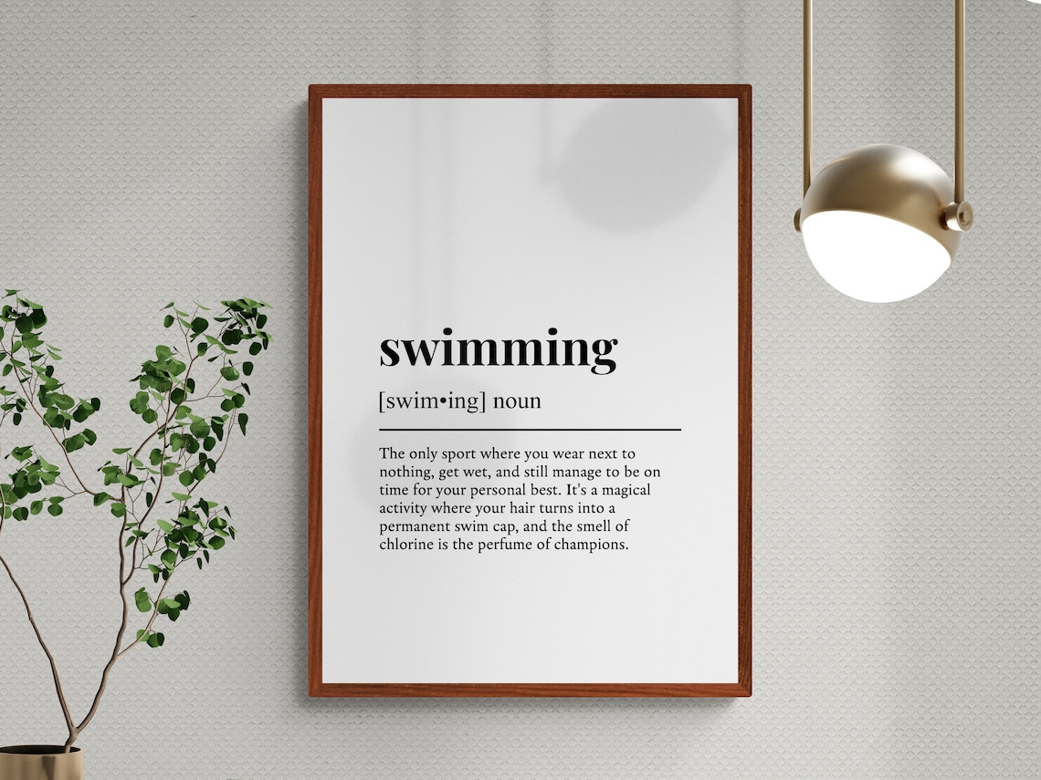 Swimming Funny Definition, Humorous Sports Art Print - Image 3