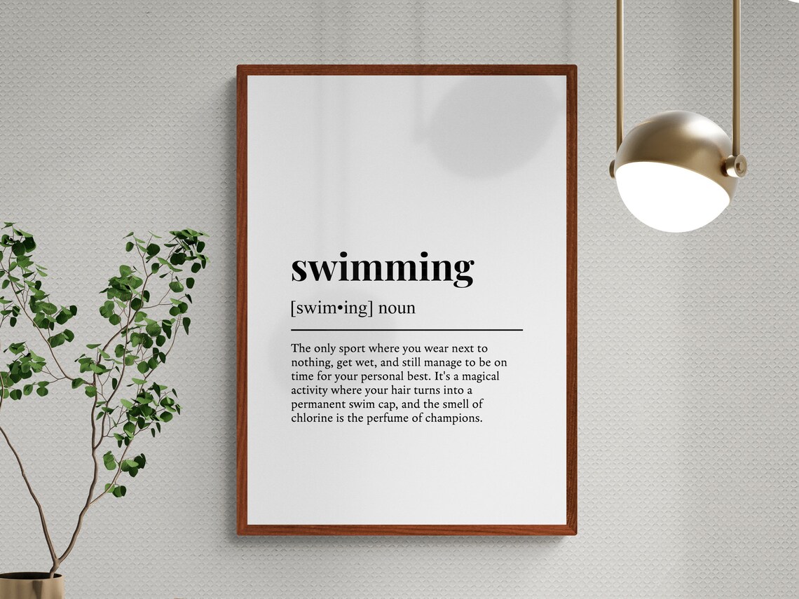 Swimming Funny Definition, Sport Humor Art Print - Image 3