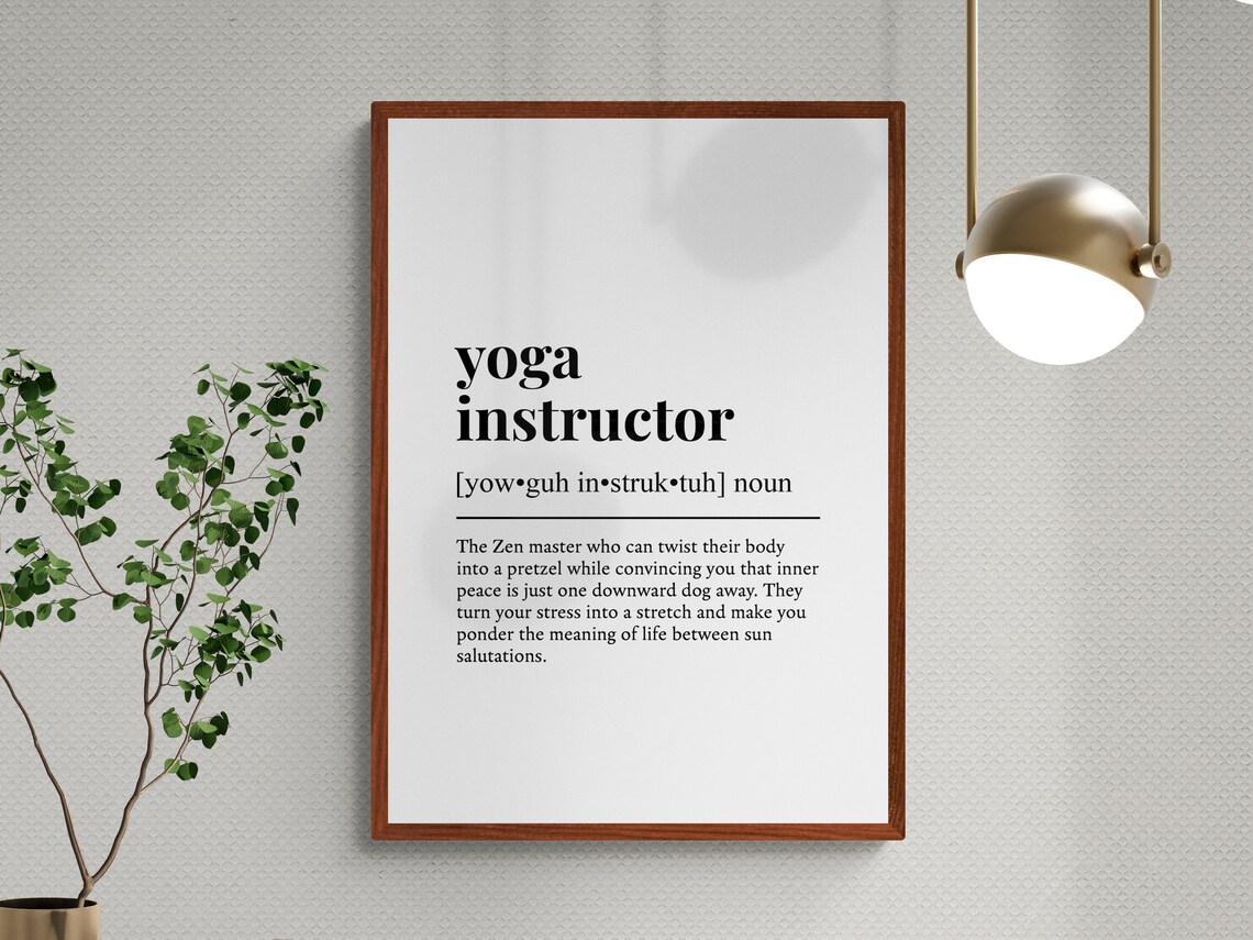 Yoga Instructor Funny Definition Spiritual Art Print - Image 3